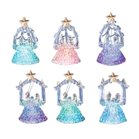 Set of 6 Glass LED Nativity