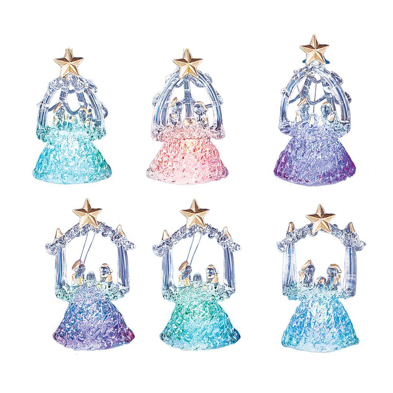 Set of 6 Glass LED Nativity