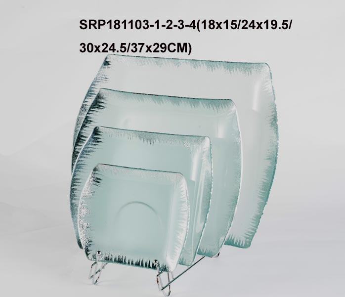 Glass Tablewares Glass Plate Decoration for Party 