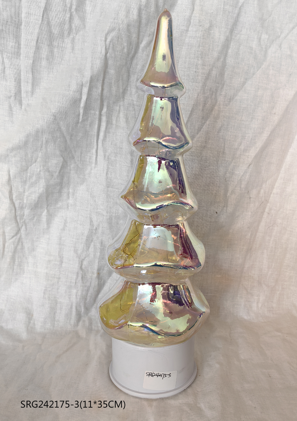 Glass Christmas Tree Rotating Base Desktop Luminous Ornaments Decoration Christmas Gift