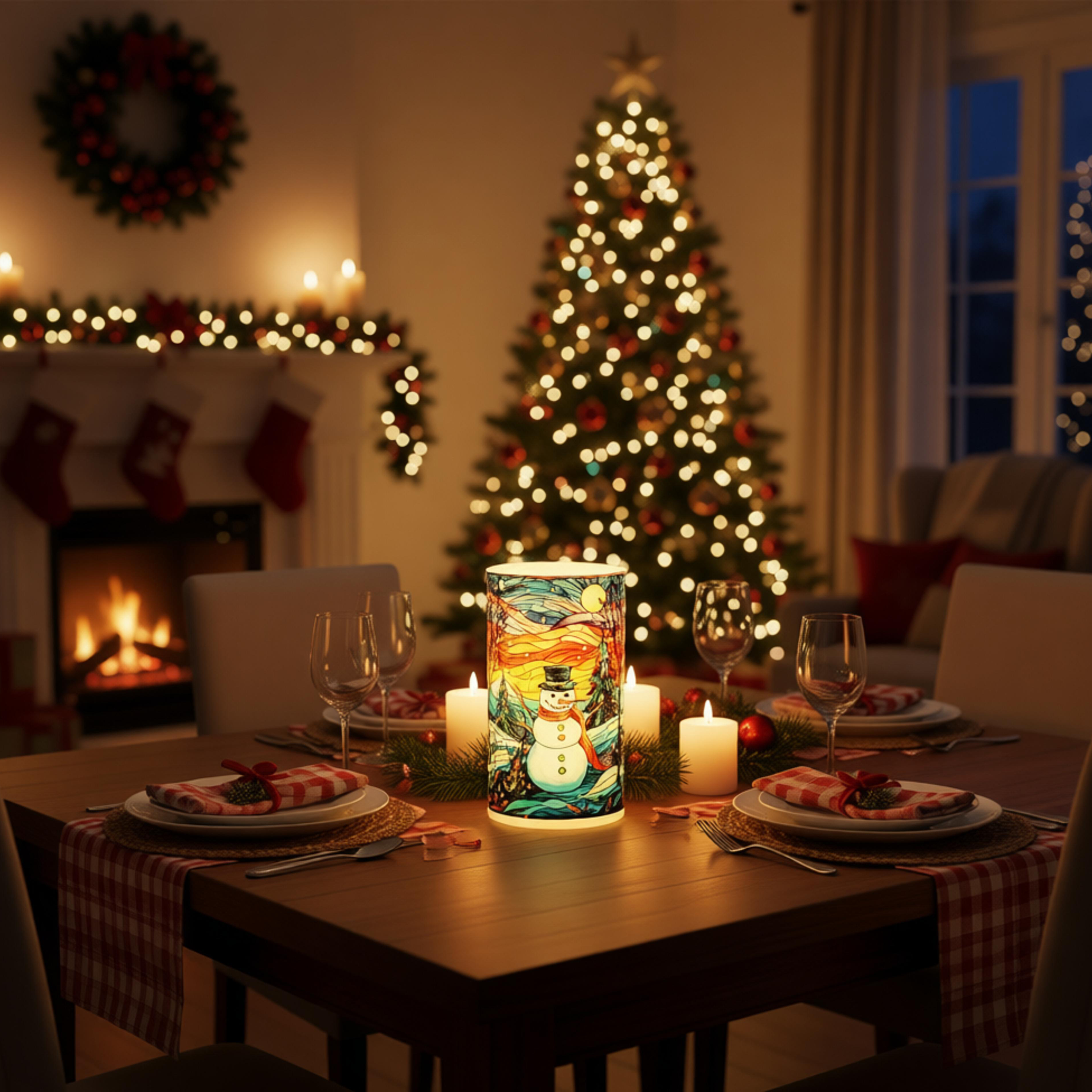 LED GLASS CANDLE HOLDER JESUS 
