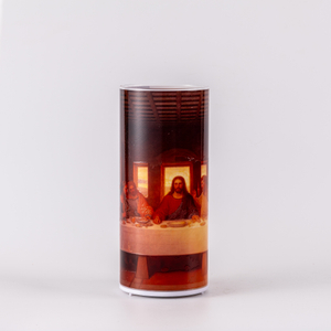 LED GLASS CANDLE HOLDER JESUS 