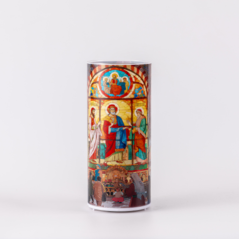 LED GLASS CANDLE HOLDER JESUS 