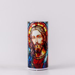 LED GLASS CANDLE HOLDER JESUS 