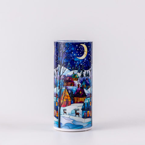 LED GLASS CANDLE HOLDER JESUS 