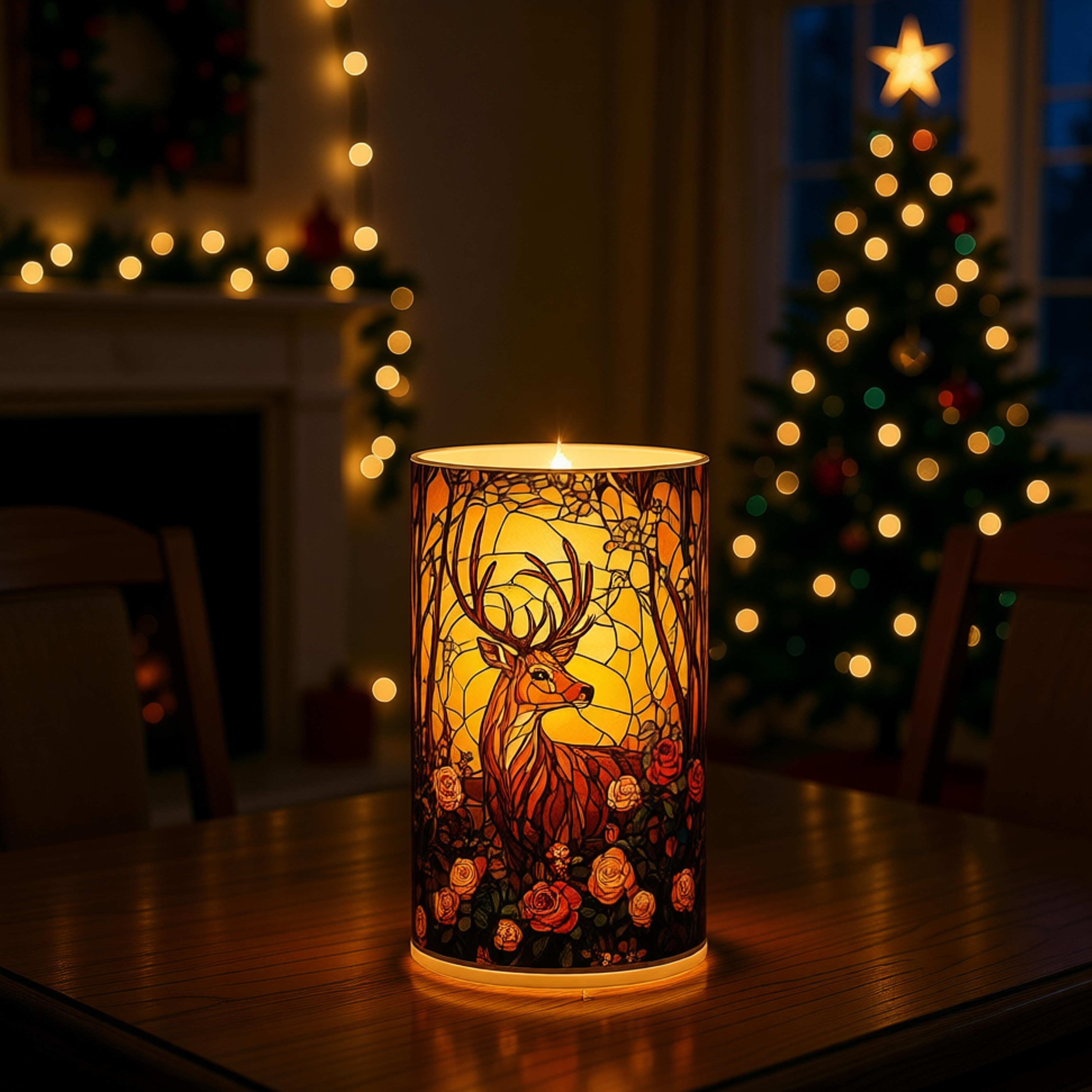 LED GLASS CANDLE HOLDER JESUS 