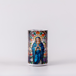 LED GLASS CANDLE HOLDER JESUS 